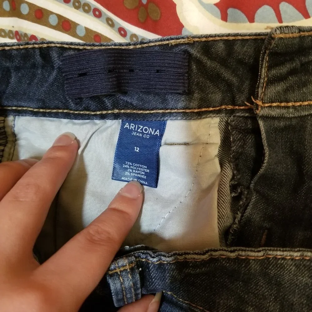 **CLEARANCE** Arizona Jean Co. Girl's Shorts 12 Blue Bermuda Jeans Denim Cuffed